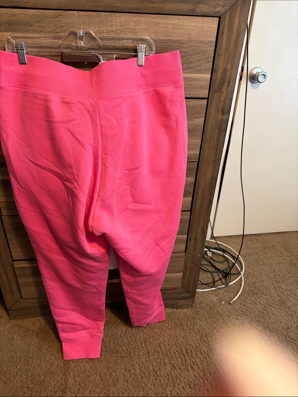 Nike Hot Pink Sweatpants with White Swoosh - Picture 2 of 3